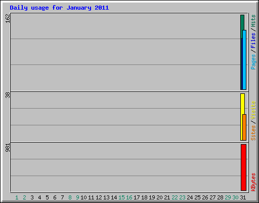 Daily usage for January 2011