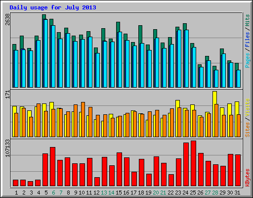 Daily usage for July 2013