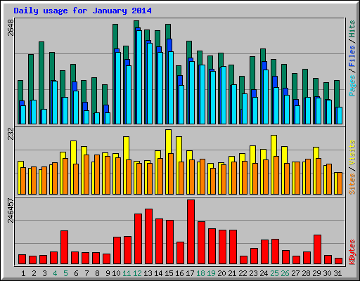 Daily usage for January 2014