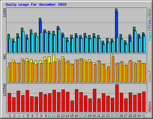 Daily usage for December 2022