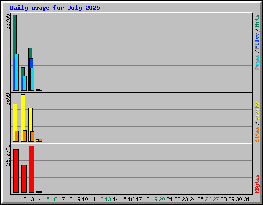 Daily usage for July 2025