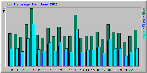 Hourly usage for June 2011