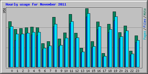 Hourly usage for November 2011