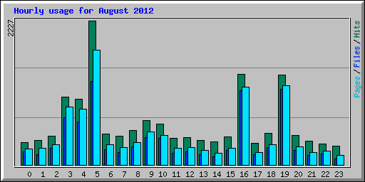 Hourly usage for August 2012