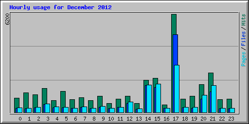 Hourly usage for December 2012