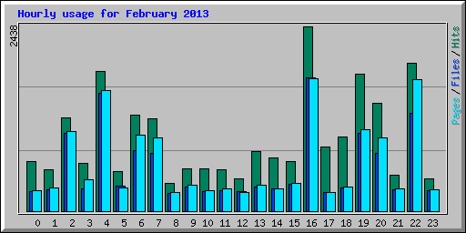 Hourly usage for February 2013