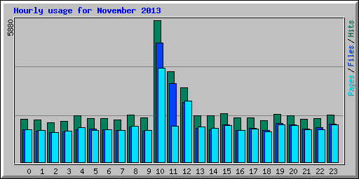 Hourly usage for November 2013