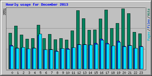 Hourly usage for December 2013