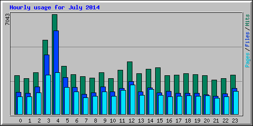 Hourly usage for July 2014