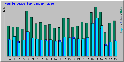 Hourly usage for January 2015