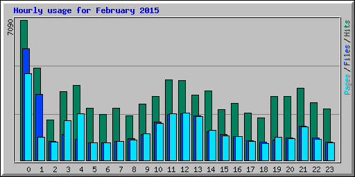 Hourly usage for February 2015