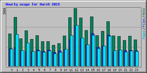 Hourly usage for March 2015