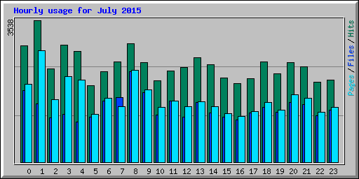 Hourly usage for July 2015