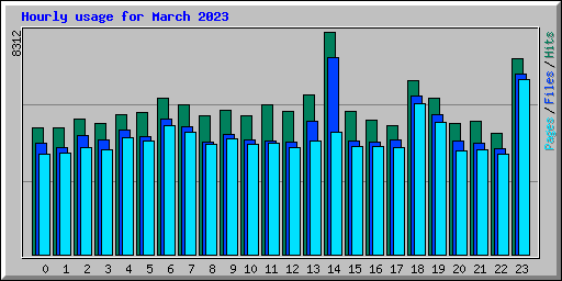 Hourly usage for March 2023