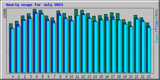 Hourly usage for July 2023