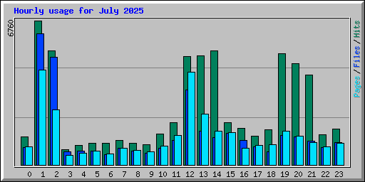 Hourly usage for July 2025